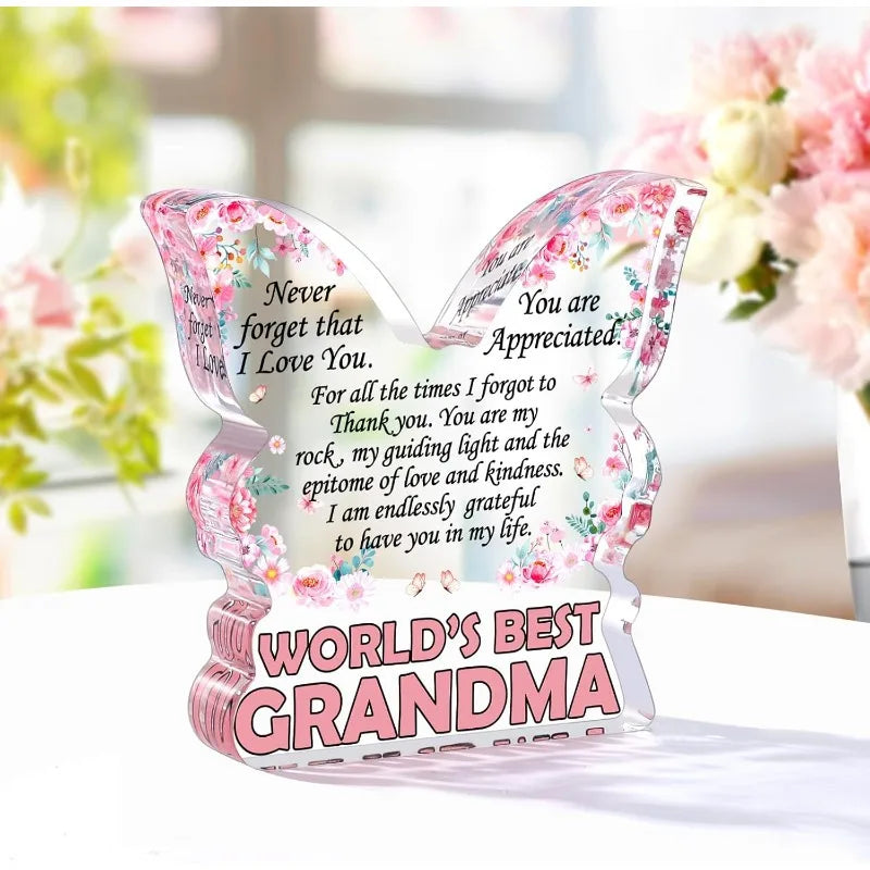 Cherished Butterfly Grandma Keepsake Plaque