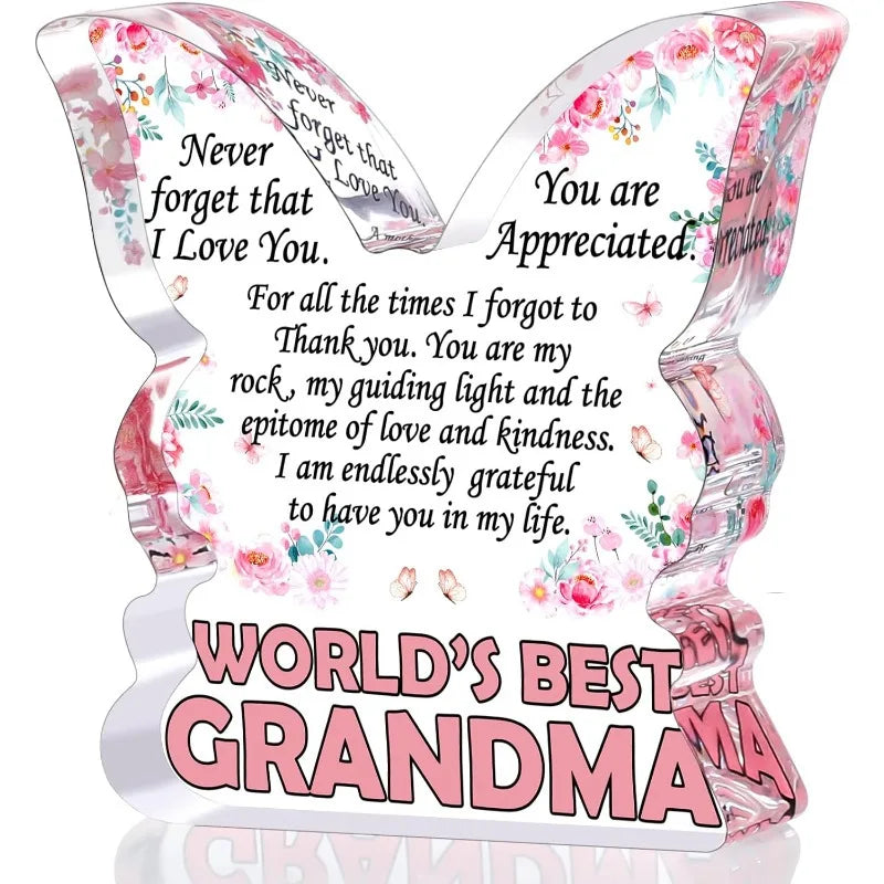 Cherished Butterfly Grandma Keepsake Plaque