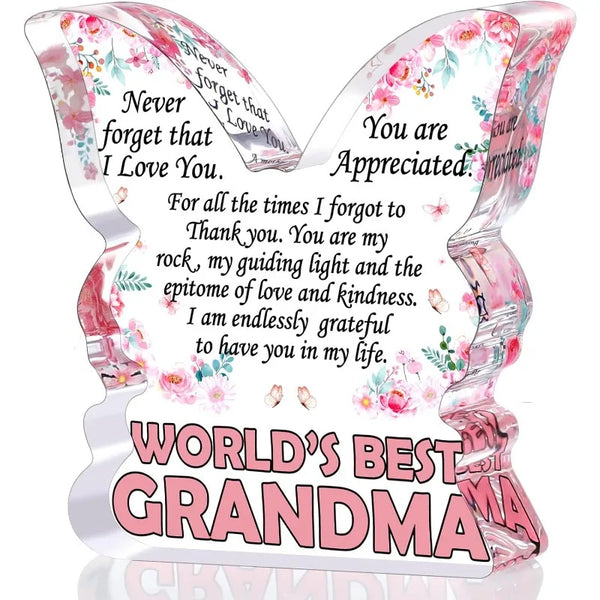 Cherished Butterfly Grandma Keepsake Plaque